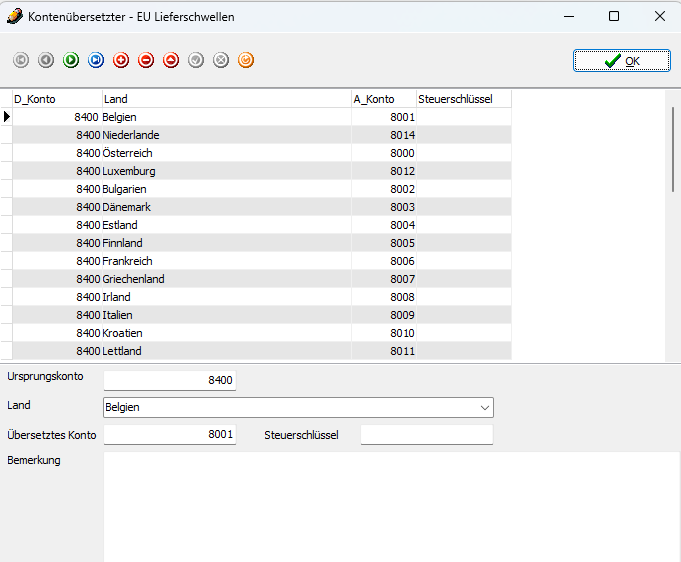 Kontenübersetzer für EU-Lieferschwellen